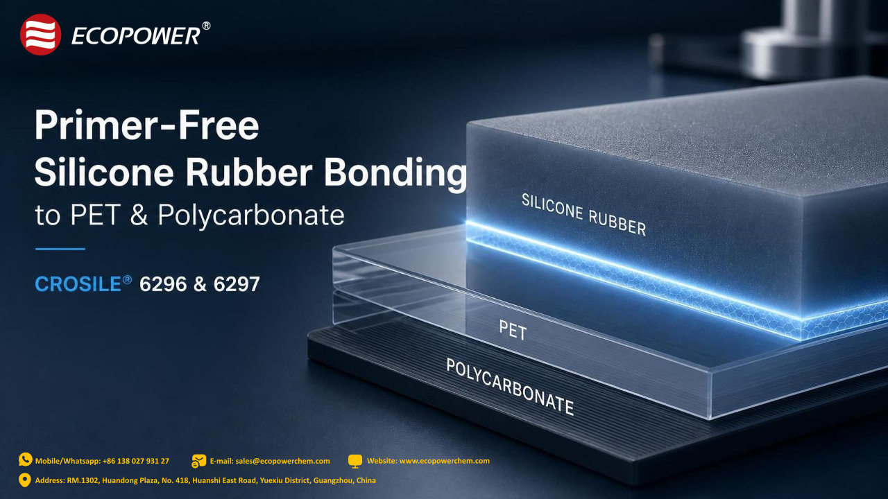 Silicone rubber adhesion promoters Crosile 6296 and 6297 for PET, PC and PA bonding applications.